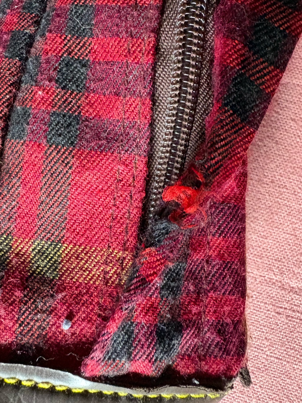 Vtg 90s Dr Martens Red Plaid Backpack- Red Yellow Brown Black- Grunge - Picture 11 of 14